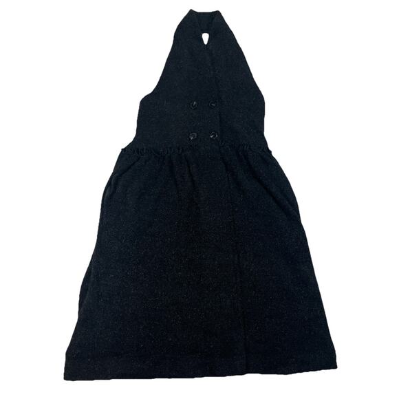 Vintage Minimal Halter Dress Size 12 Pockets Metallic 90s Y2K Whimsygoth - Picture 1 of 13